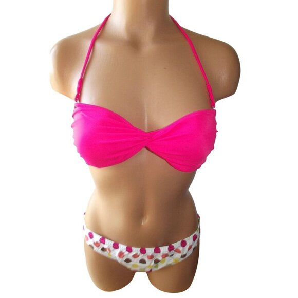 VICTORIA'S SECRET PINK MULTI  2 PIECES SWIMSUIT BATHING‎ SUIT XSM New - Picture 7 of 8